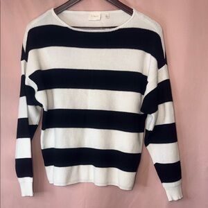 Cyrus Black and White Wide-Stripe Crewneck Sweater